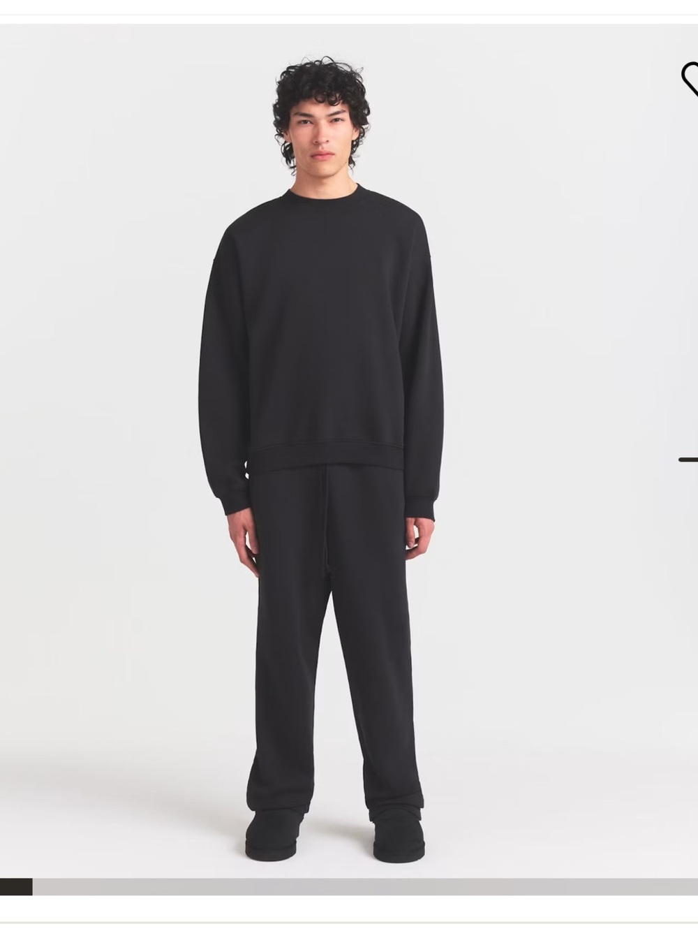 SKIMS Mens Relaxed High Crewneck Sweater - Black